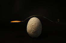 Charger l&#39;image dans la galerie, K1 大きな卵のような石と葉っぱのオブジェ, 一点物
